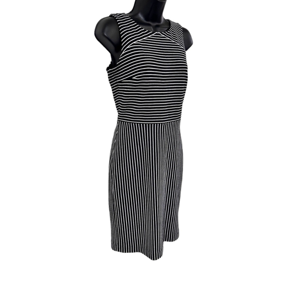 Banana Republic Sheath Dress, Sleeveless Black & White Striped, Women’s Size 2 - Picture 6 of 11